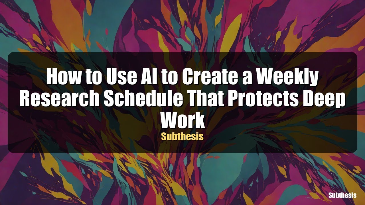 How to Use AI to Create a Weekly Research Schedule That Protects Deep Work