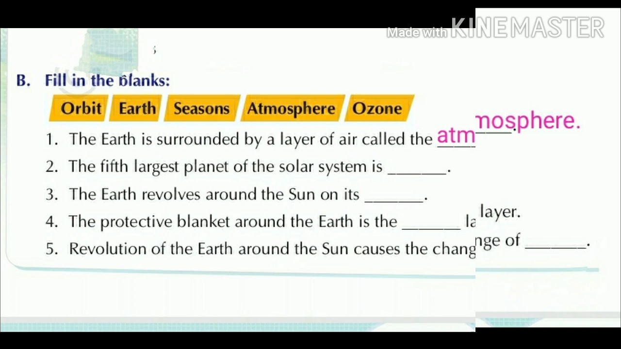 Class 3 EVS Chapter 2 The Earth Questions 