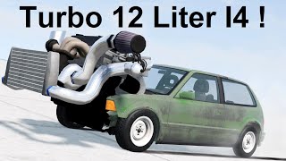 The Huge 4-Cylinder Covet Gets Some Boost! BeamNG. Drive