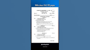 Ap 10th class physical science FA 2 paper// 2023-2024// @backlogsbabai1797// #formativeassessment//