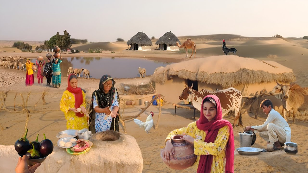Уникальный утренний распорядок в пустыне | Удивительная деревенская жизнь в Чолистане | Традицион...