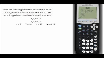 Solution to Quick t Test Using TI84