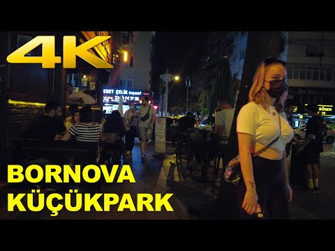 4K Night Walking Tour Izmir Bornova Kucukpark - Turkey Holiday 2021
