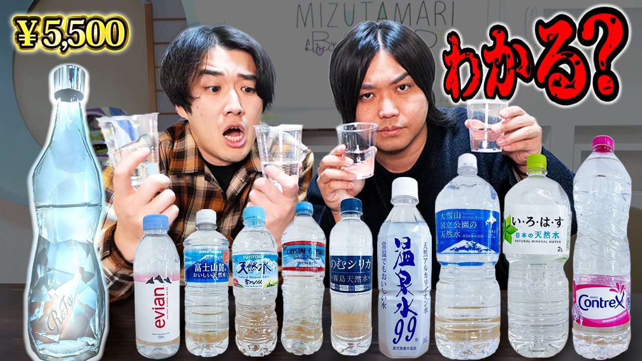 【全11種類】大量の飲料水の中に超高級な5,500円の水が混ざっていたら流石に一瞬でわかる説【きき水】