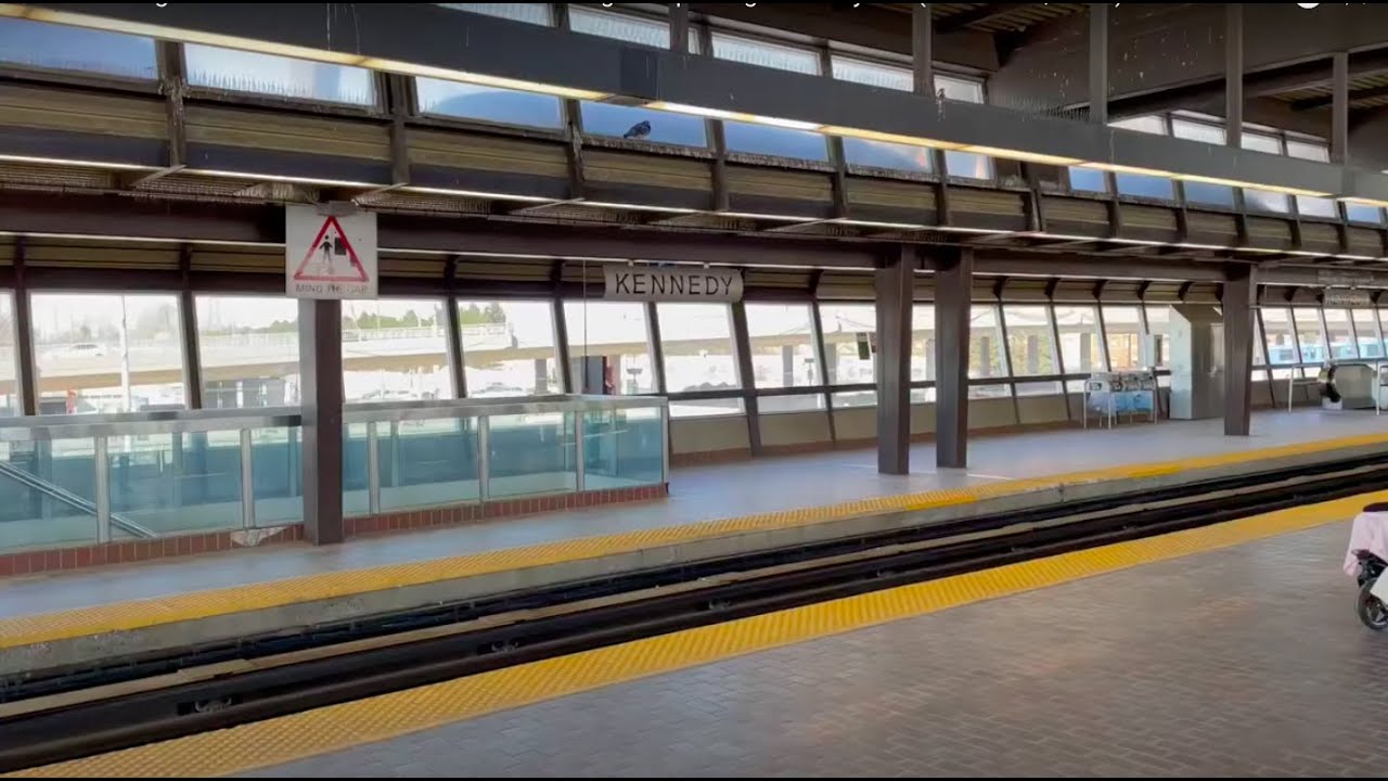 2 Scarborough RT TTC Trains on line 3 Both Arriving & Departing Kennedy ...