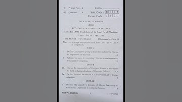 2023 question paper pedagogy of Computer Science #exam #shorts @Creativenotes333