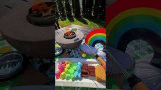 🍀🌈 St. Patrick's Day Recipe: Lucky Charms S'mores with Tabletop Fire Pit