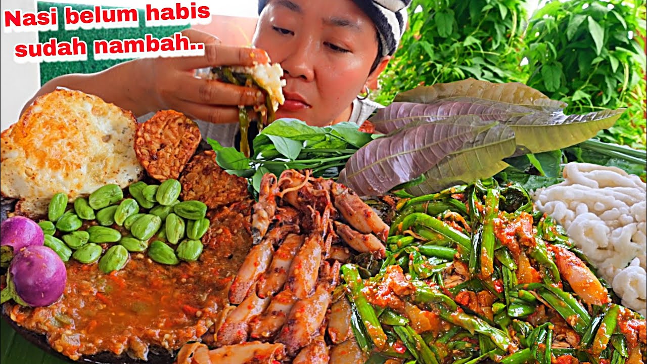 NASI BELUM HABIS SUDAH NAMBAH 😁OSENG PEDAS GENJER CUMI ASIN SARDEN + SAMBAL TIMUN REBUS .ENAK BANGET