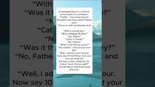 A teenaged boy in a Catholic school goes to confession.
