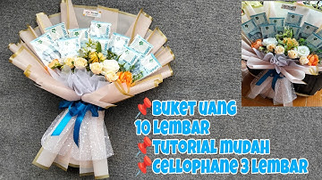 Cara Membuat Buket Uang 10 Lembar Mix Bunga | How To Money Bouquet 