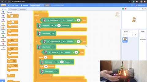 Fischertechnik Conveyor belt with punch  BT Smart Controller + Scratch 3.0 Program