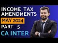 Amendments for May 24 | PART 5 | CA Inter Income Tax | TDS | Exemption | Return of Income