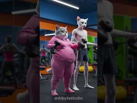 fat cat and skinny cat story ❤️: A love story you !! never forget" #cat #kitten #shorts
