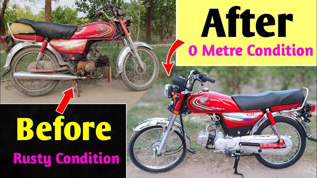 Old Honda CD 70 Rusty Bike Complete Restoration