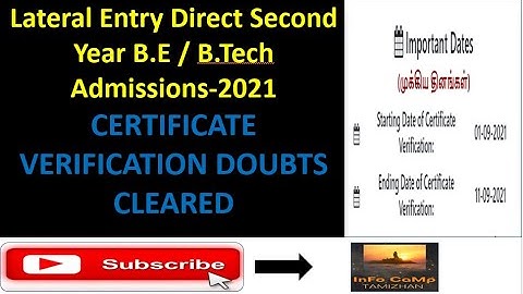 TNLEA 2021 Doubts cleared about certificate Verification || INFO CAMP