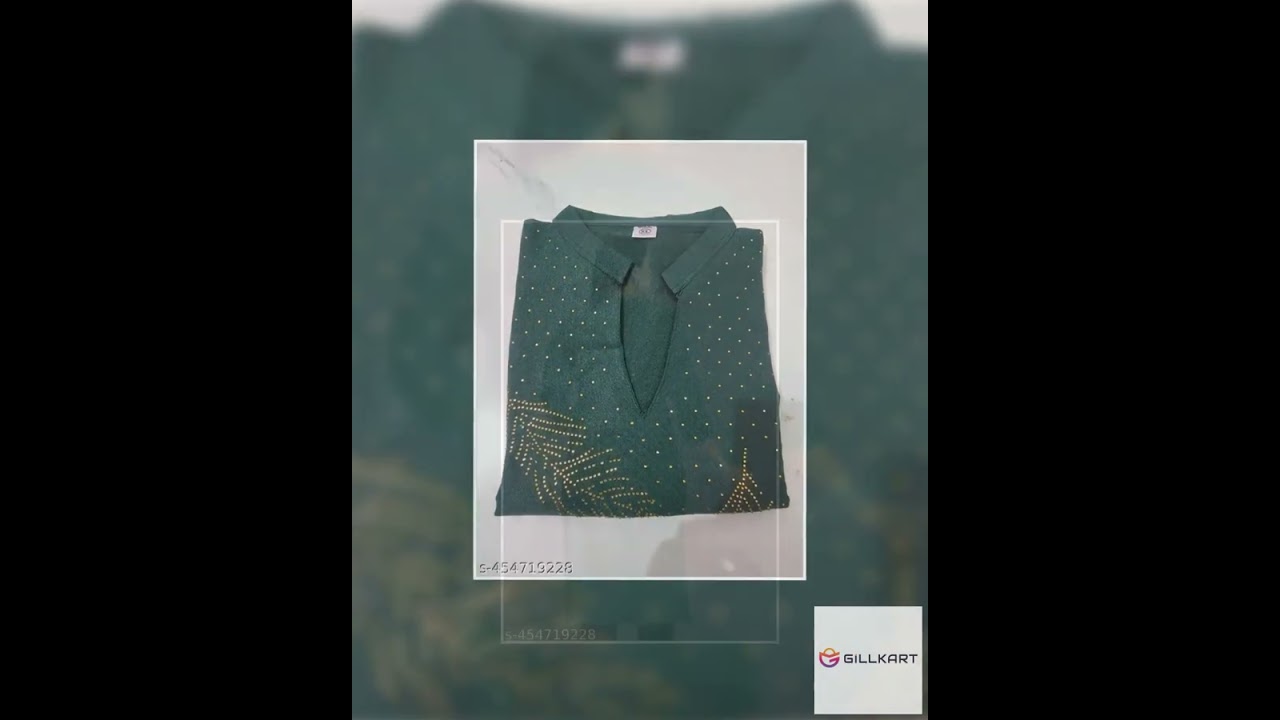 Womens Mandarin Collar Green Solid KurtaUB 2040Green