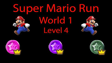 Super Mario Run 1-4 Bowser’s Castle Hangout Pink, Purple and Green Coins Walkthrough