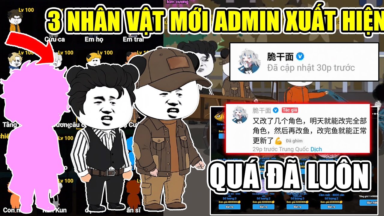 PHÁT HIỆN CẬP NHẬP MẠNH 3 NHÂN VẬT MỚI LẠ, ADMIN XUẤT HIỆN NÓI VỀ CÂU CÁ VẠN CÂN V2 SẮP TỚI 