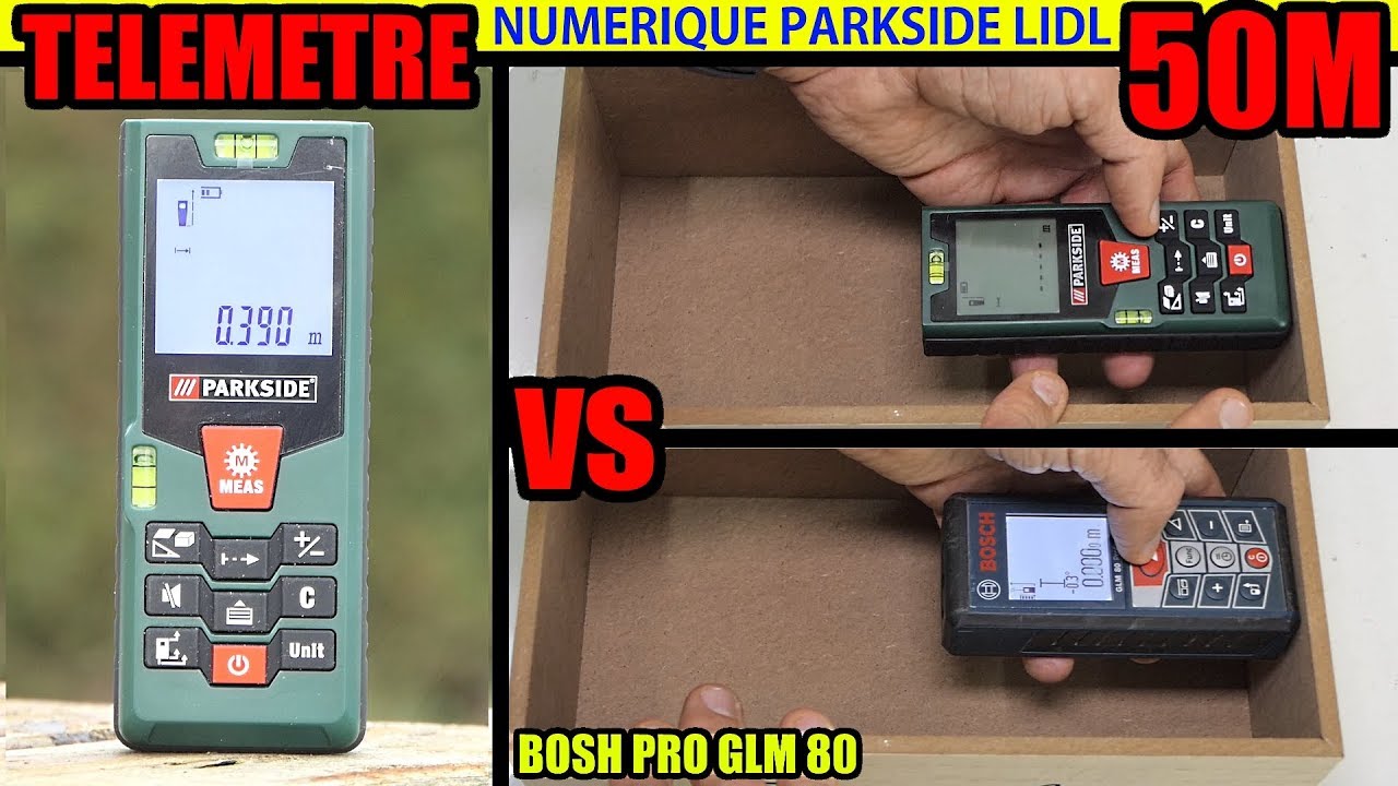 PARKSIDE TELEMETRE LASER LIDL PLEM 50 A1 + BOSCH PRO GLM