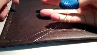 Finger protection for hand stitching leather