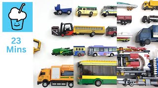Different bus truck Special Utility vehicles with tomica トミカ siku Lego
