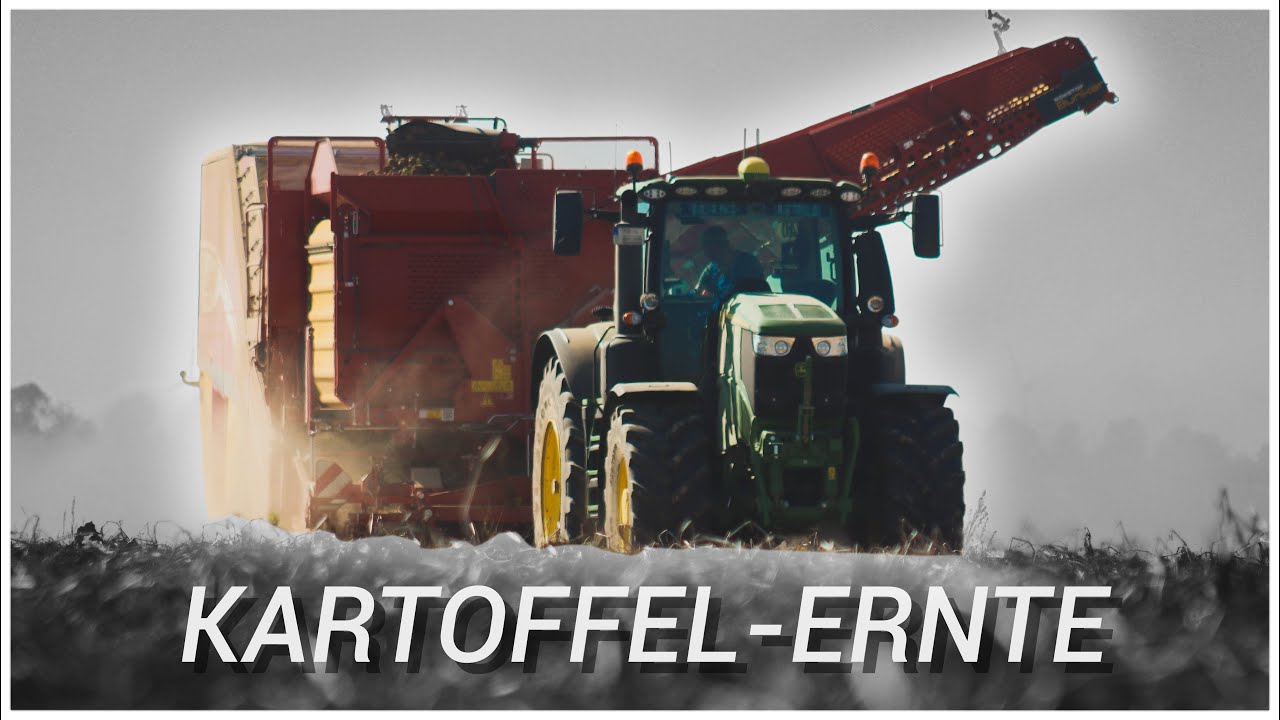 Kartoffelernte mit 2 John Deere 6R250 und 2 Grimme AirSep