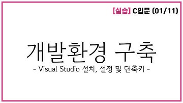 [C입문] 1-실습. 개발환경 구축