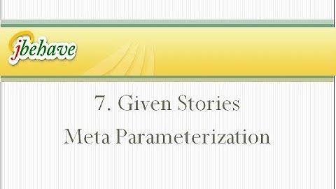 jBehave GivenStories and Meta Tag