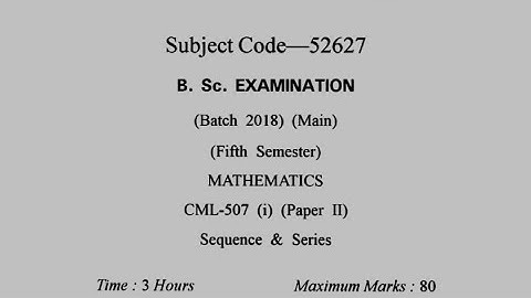 #bsc #3rd year #5th semster #sequence & #series #previousyear  #question  PAPER FOR #GJU #KUK #MDU