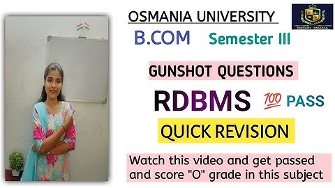 || RDBMS || DAMNSURE QUESTIONS || 💯 PASS || QUICK REVISION || SEM 3 || @shivanipallela ||
