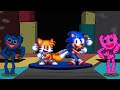 Sonic and tails dancing meme vs FNF Huggy Huggy Poppy Playtime Animation. Part 3.