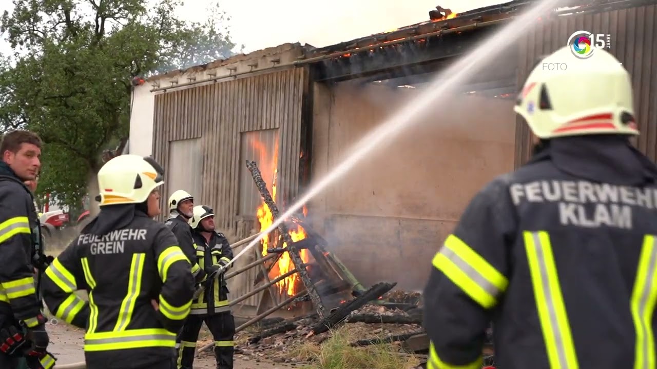 Landwirtschaftliches Objekt in Klam in Vollbrand