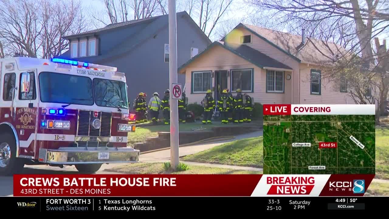 Des Moines fire crews investigating Friday afternoon house fire - YouTube