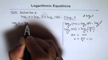 Logarithmic Equation Solve and check for Extraneous Roots Q20
