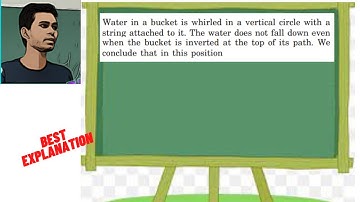 Water in a bucket is whirled in a vertical circle with a string attached to it. The water does not