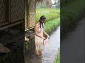 ASMR hujan: Pagi-pagi nyuci dulu di sungai kecil yang bersih