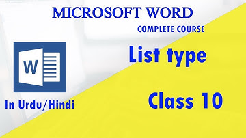 Microsoft Word List Type in Word all versions (Types Of Lists) - class 10 | Technical Buddy