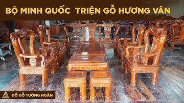 Bộ ghế MINH QUỐC TRIỆN gỗ Hương Vân Cột 12 | Đồ Gỗ Tưởng Ngân