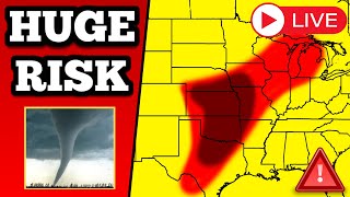 BREAKING 3 LARGE TORNADOES ON THE GROUND  Strong Tornadoes Likely  With Live Storm Chaser