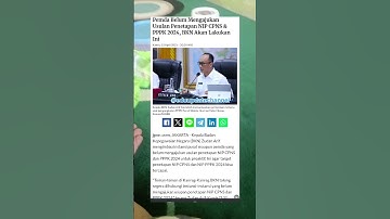 BKN Akan Ambil Tindakan Jika Pemda belum Mengusulkan NIP CPNS & PPPK!! #shorts #2025 #pns #pppk