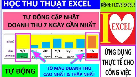 SPARKLINES - CẬP NHẬT TỰ ĐỘNG DOANH THU 7 NGÀY GẦN NHẤT VÀ BIỂU ĐỒ - ILOVEEXCEL!