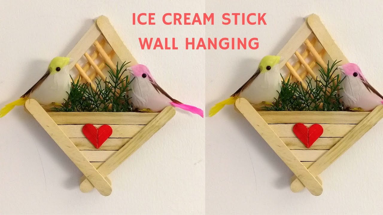Diy Wall Shelf, Popsicle Stick Craft, Ice cream stick craft