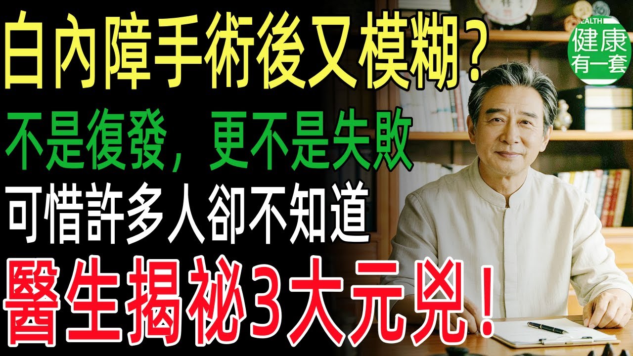白內障手術後又模糊？不是復發，更不是失敗！醫生揭祕3大元兇，堅持五件事情讓你保持視力！