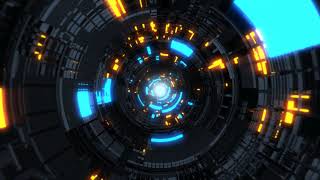 Futuristic Sci Fi Glowing Spaceship Tunnel Fly Through 4K UHD 60fps 1 Hour Video Loop