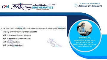 Question 7 | Linear Algebra | NET JRF Dec 2023