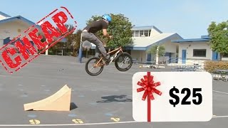 In this video, I explain how to build a bmx, skate, or scooter kicker ramp for just 25 dollars. This budget bmx ramp is made up of two 