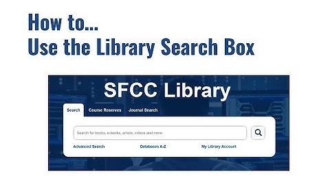 How to Use the Library Search Box