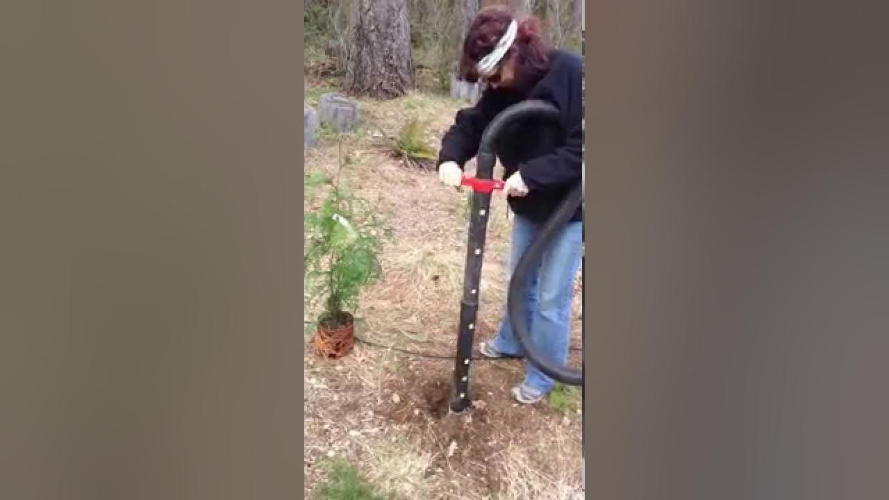 post hole digger using shop vacuum YouTube