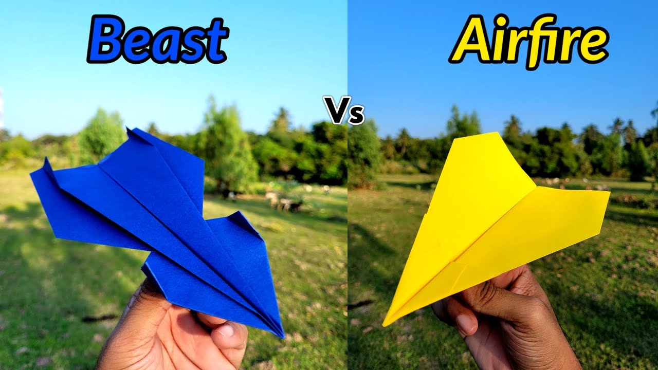 Beast vs Airfire Paper Planes Flying Comparison and Making - YouTube