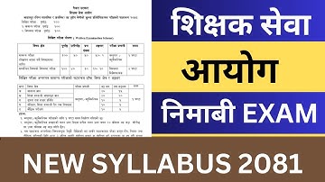 Nimabi Syllabus | Nimabi Shikshak First Paper Exam Syllabus 2082 Nimabi Shikshak Exam New Syllabus